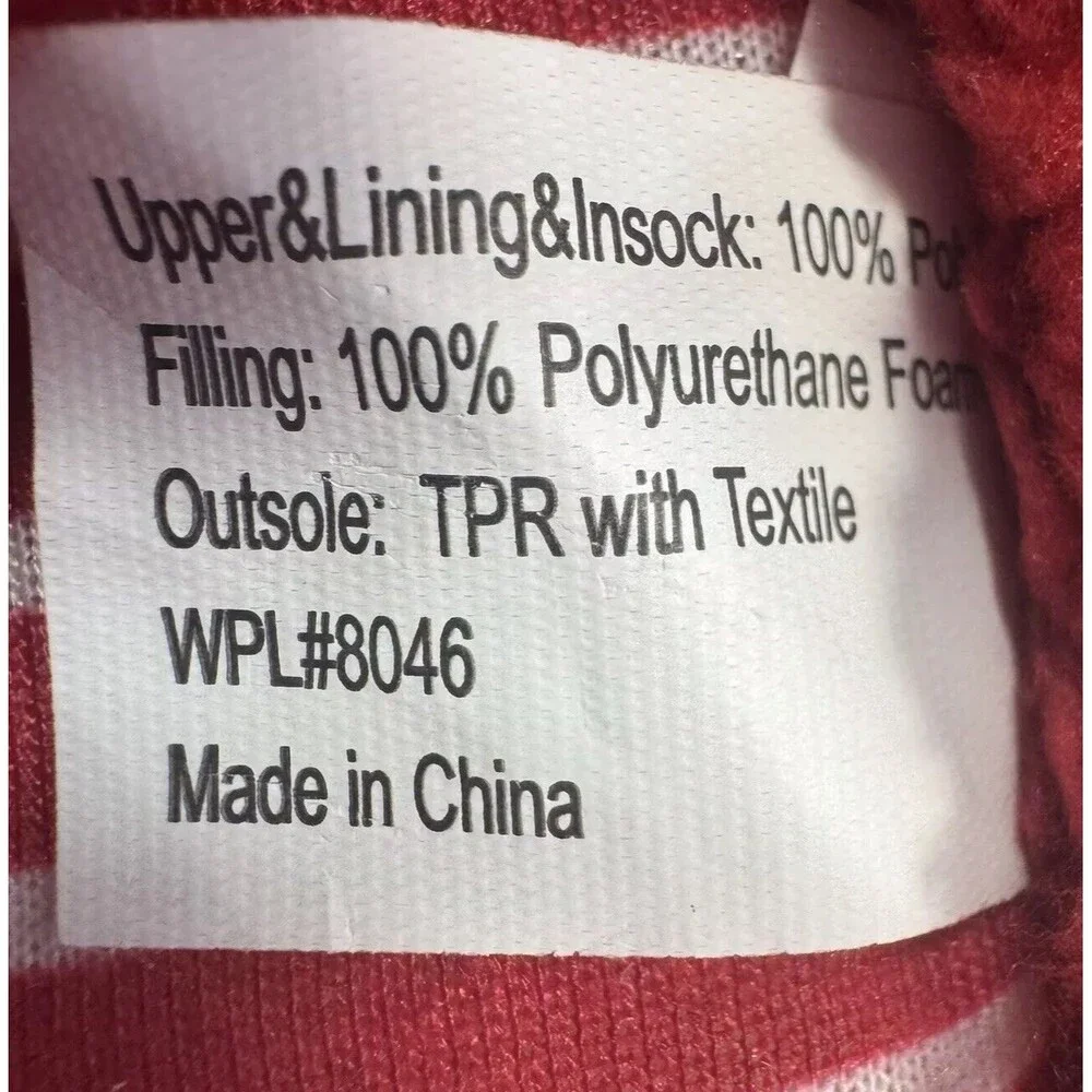 Family Pajamas Mini Kid's Matching‎ Holiday Slippers Red Size 4-5